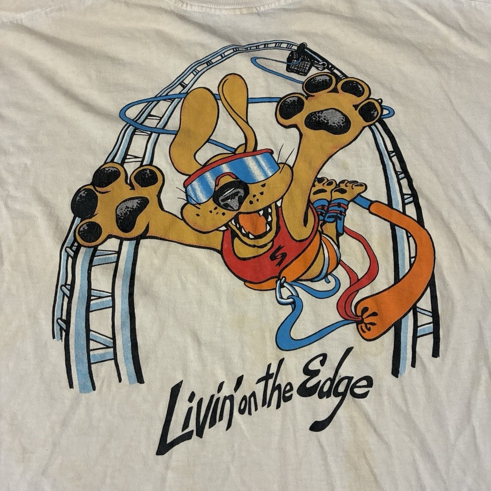 VTG 90s 17th Street Surf Shop Single Stitch Mens T Shirt XL Distressed Dog GRAIL - Picture 9 of 9